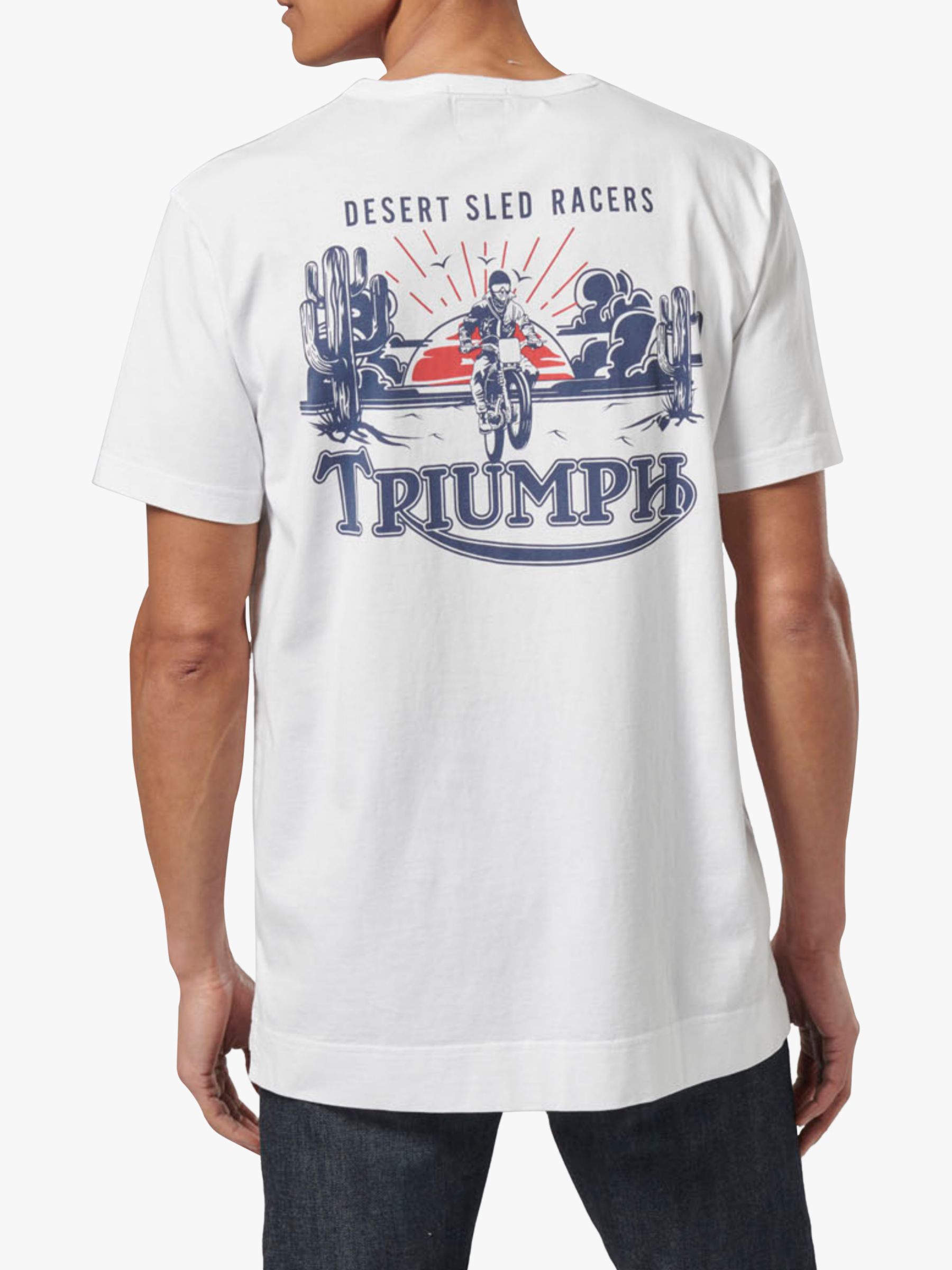 Triumph Motorcycles Sled Print T-Shirt, White, M