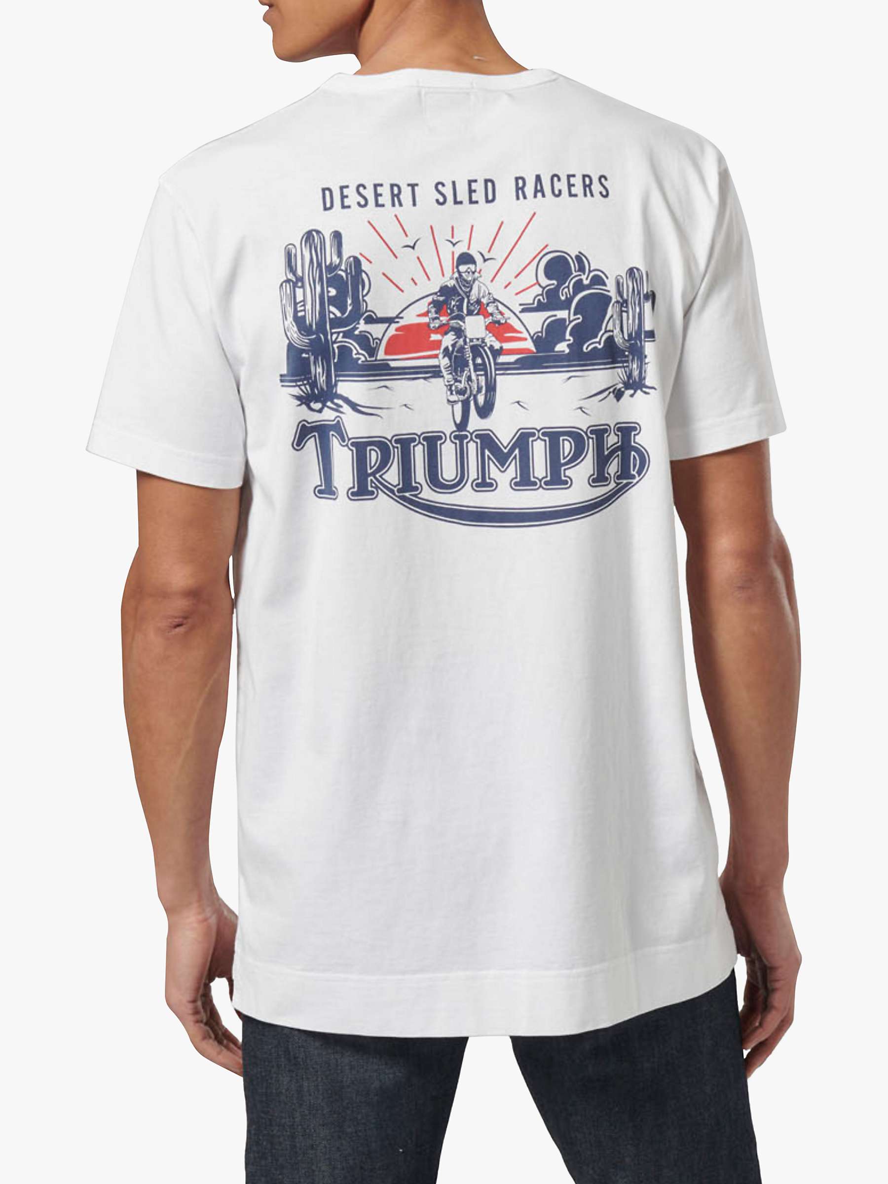 Buy Triumph Motorcycles Sled Print T-Shirt, White Online at johnlewis.com