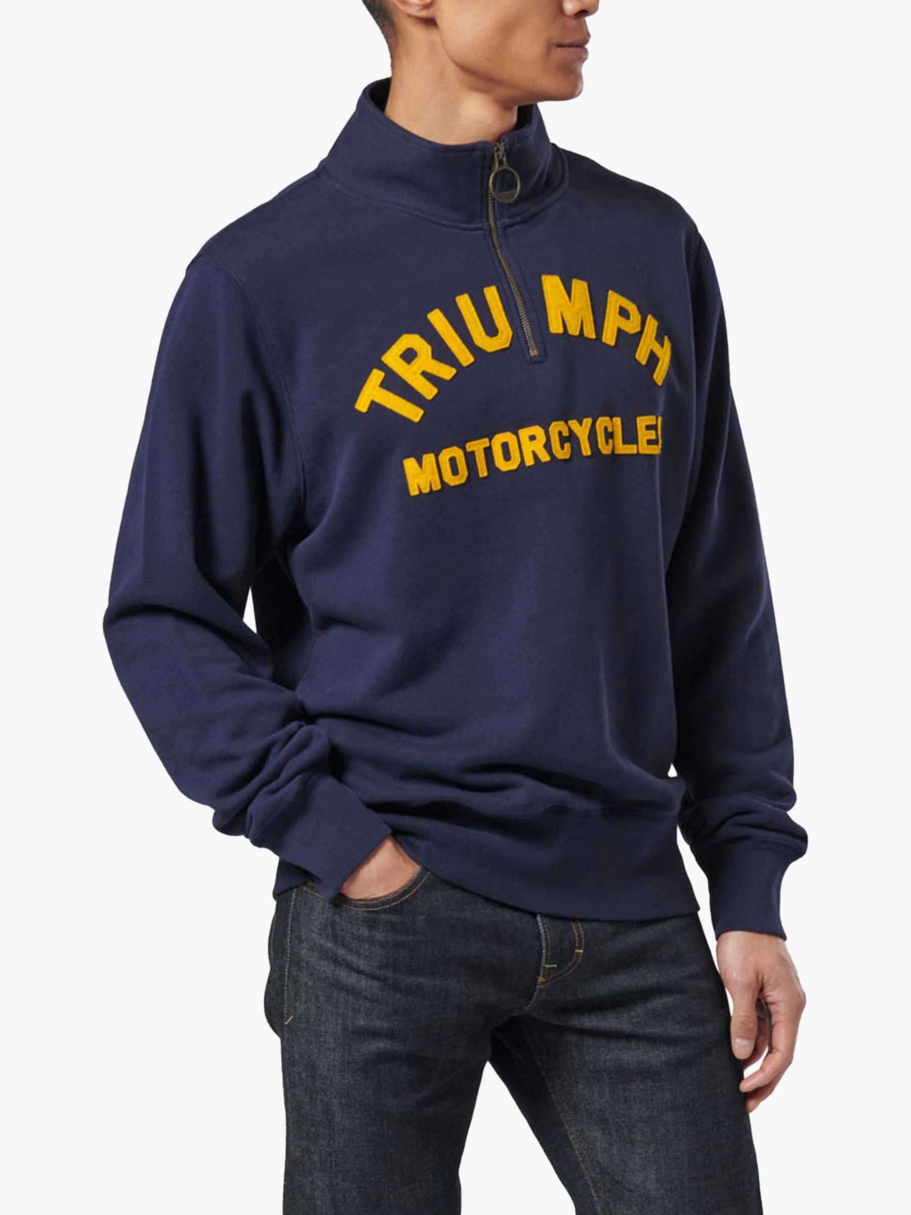 Triumph Motorcycles Ribble Zip Neck Sweatshirt, Indigo, M