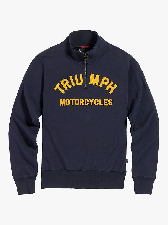 Triumph Motorcycles Ribble Zip Neck Sweatshirt, Indigo