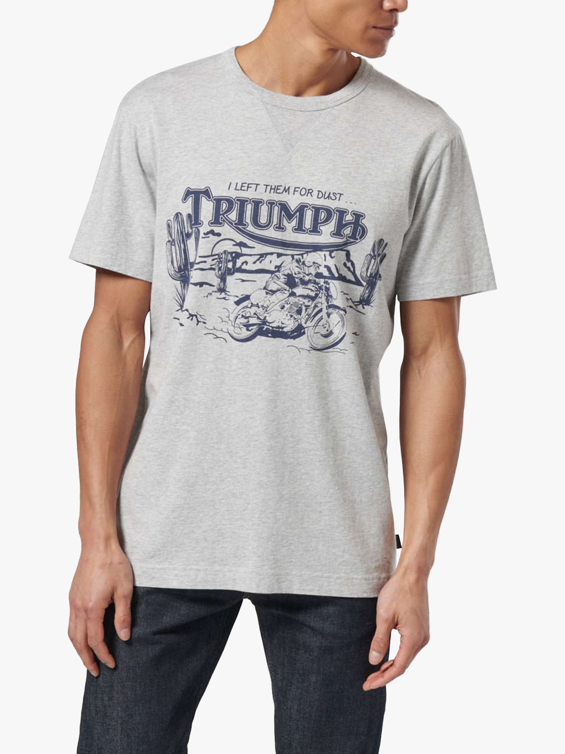 Buy Triumph Motorcycles Front Print T-Shirt, Silver Marl Online at johnlewis.com