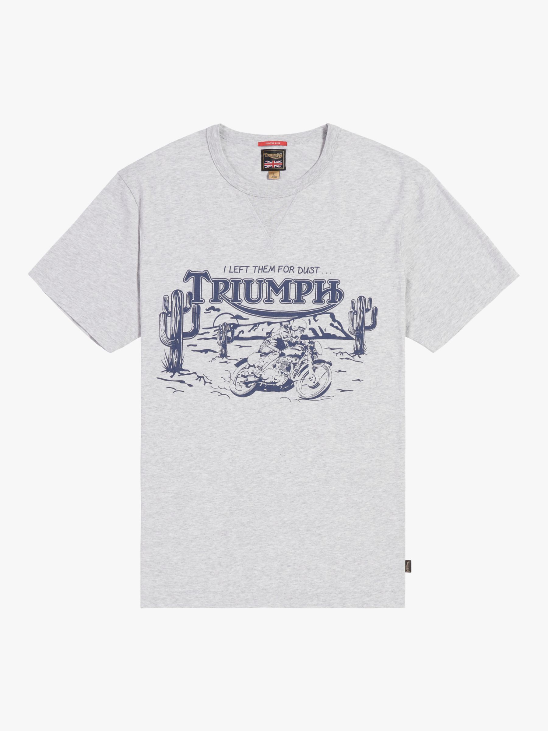 Triumph Motorcycles Front Print T-Shirt, Silver Marl, S