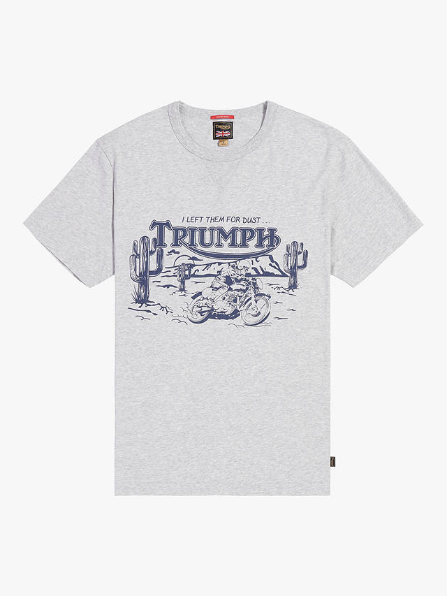 Triumph Motorcycles Front Print T-Shirt, Silver Marl