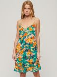 Superdry Cami Mini Beach Dress, Bali Blue Anemone