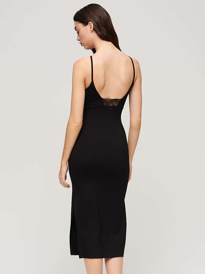 Buy Superdry Lace Back Bodycon Jersey Midi Dress, Black Online at johnlewis.com