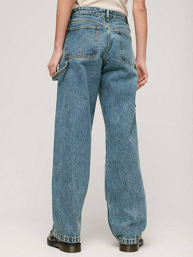 Superdry Organic Cotton Vintage Carpenter Jeans, Guerrero Mid Blue