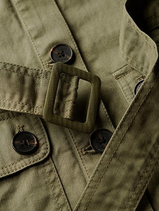 Superdry Cotton Belted Safari Jacket, Wild Khaki