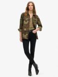 Superdry Camouflage Print Oversized Military Overshirt, Outline/Multi