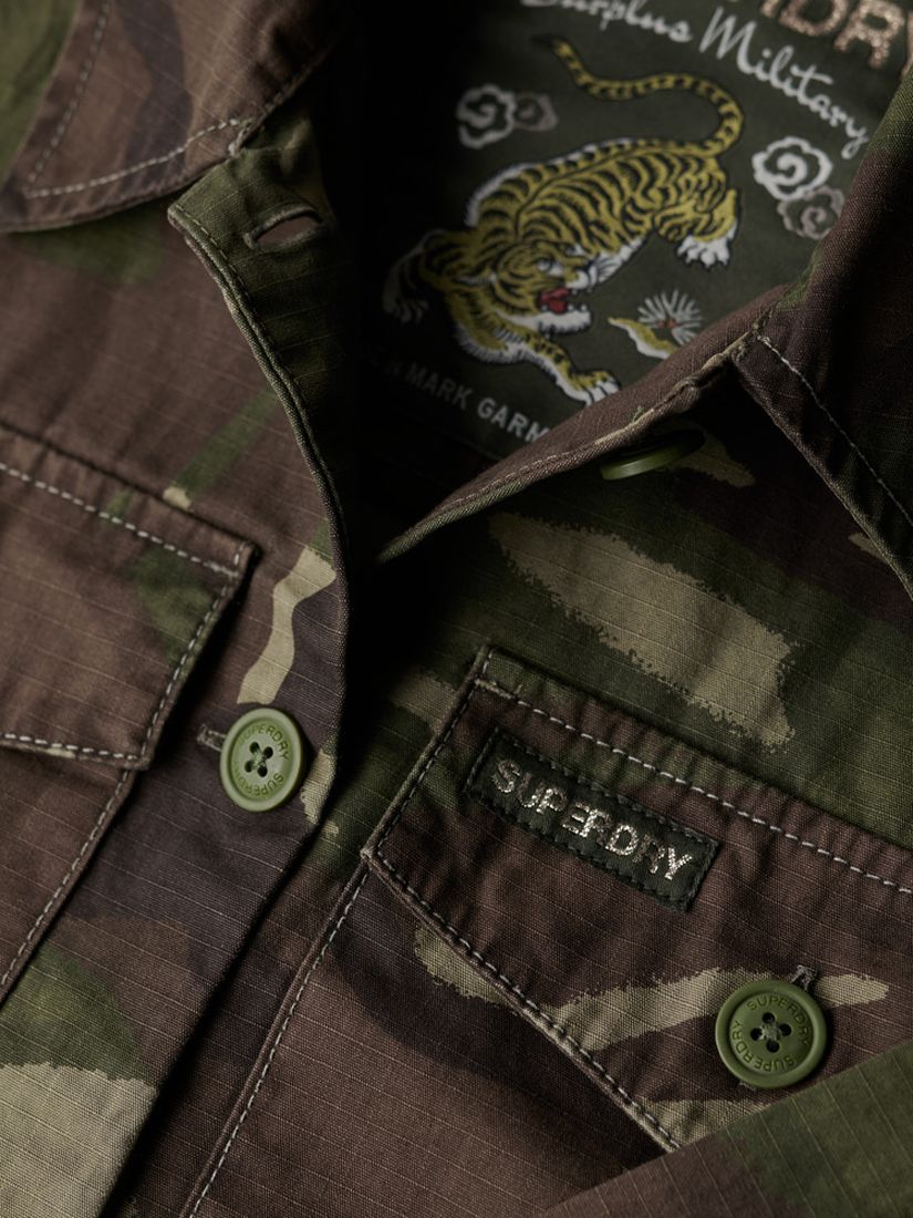 Buy Superdry Camouflage Print Oversized Military Overshirt, Outline/Multi Online at johnlewis.com