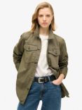 Superdry Oversized Military Overshirt, Dusty Olive Green