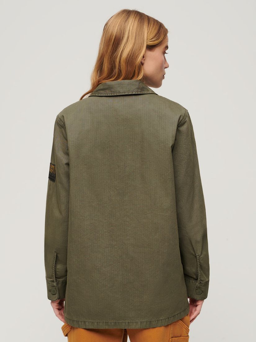 Buy Superdry Oversized Military Overshirt, Dusty Olive Green Online at johnlewis.com