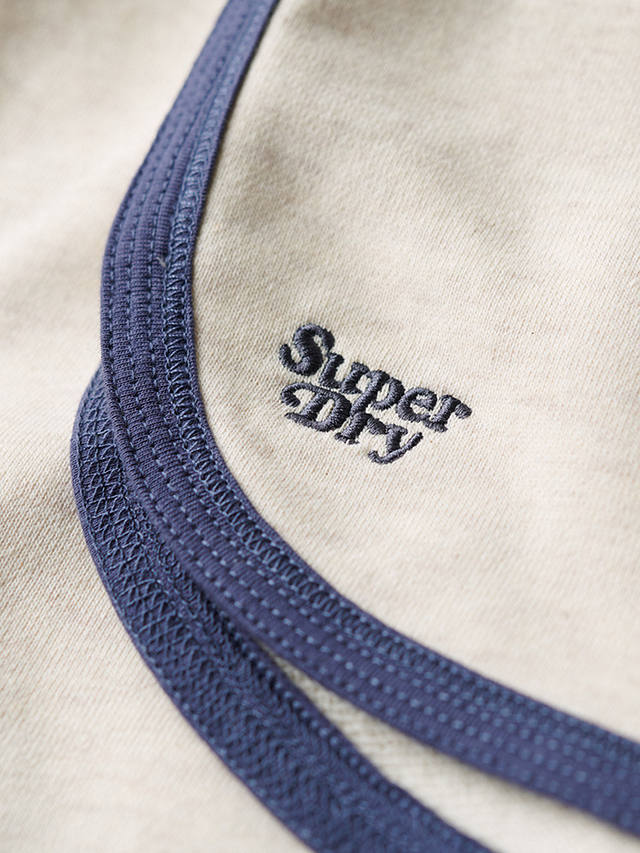 Superdry Essential Logo Racer Shorts, Light Oat Marl/Navy