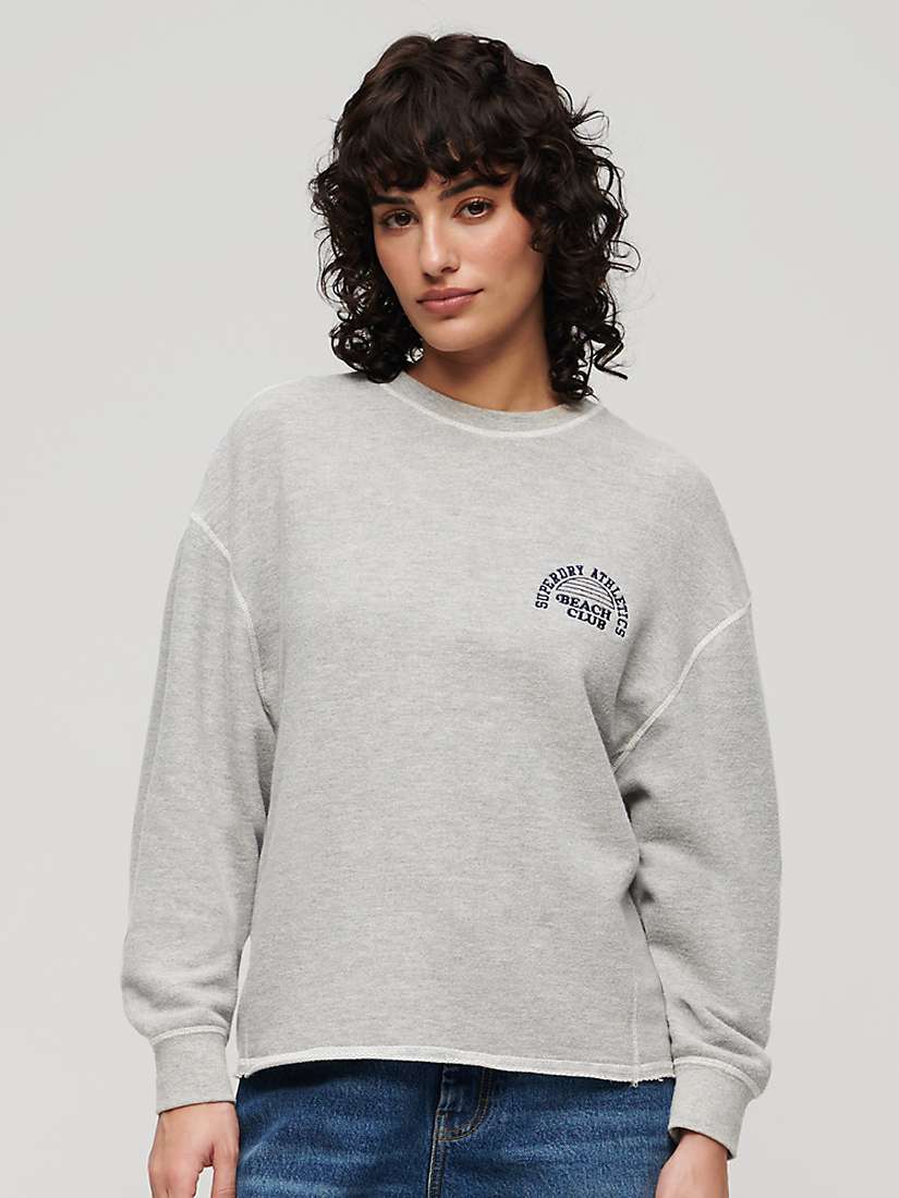 Buy Superdry Essential Vintage Look Sweatshirt, Grey Marl Online at johnlewis.com