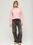 Superdry Applique Athletic Loose Sweatshirt, Romance Rose Pink