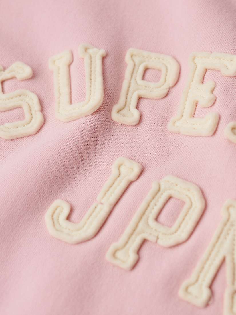 Buy Superdry Applique Athletic Loose Sweatshirt, Romance Rose Pink Online at johnlewis.com