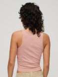 Superdry Ruched Cropped Tank Top, Pink