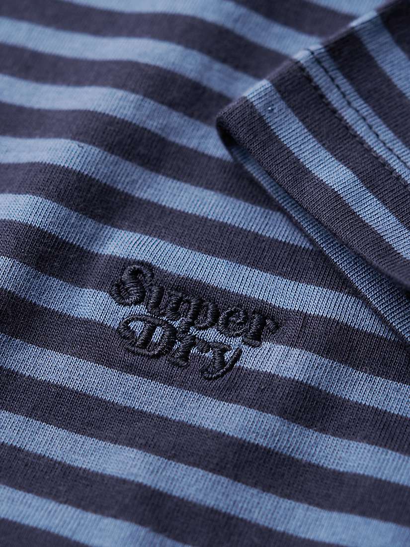 Buy Superdry Essential Logo Striped Fitted T-Shirt, Blue/Navy Online at johnlewis.com
