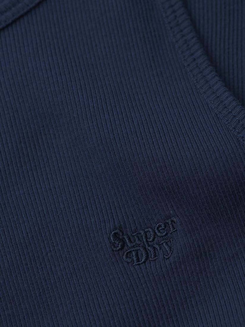 Superdry Essential Logo Racer Vest Top, Richest Navy, 10-12