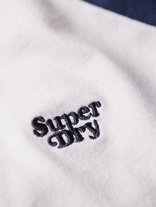 Superdry Essential Organic Cotton Logo Retro T-Shirt, Optic/ Richest Navy