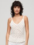 Superdry Crochet Cami Top, Desert Bone White