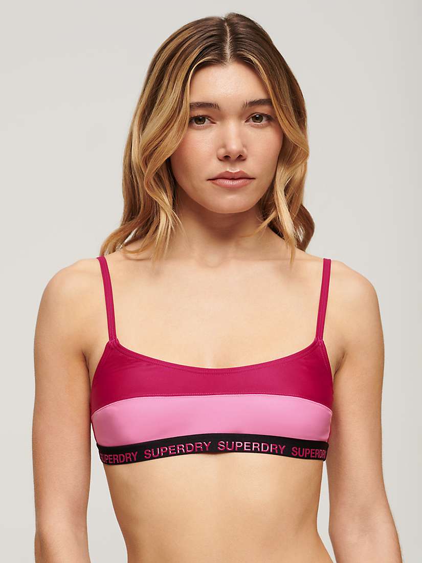 Buy Superdry Elastic Bralette Bikini Top, Logan Pink Online at johnlewis.com