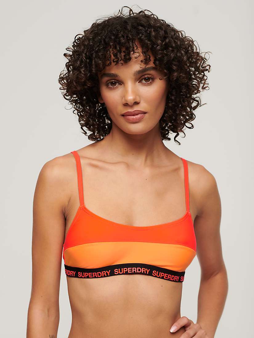 Buy Superdry Elastic Bralette Bikini Top, Neon Sun Orange Online at johnlewis.com