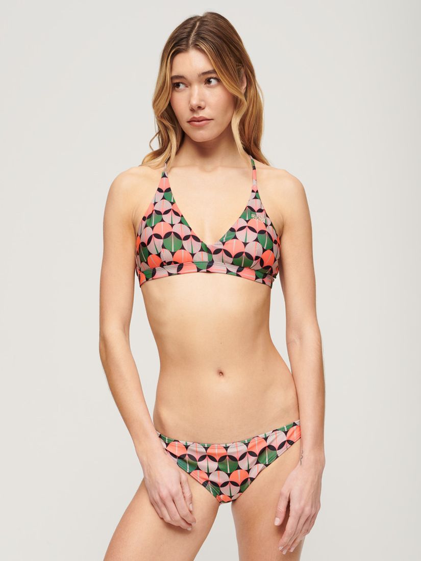 Buy Superdry Cross Back Triangle Bikini Top, Orange/Multi Online at johnlewis.com