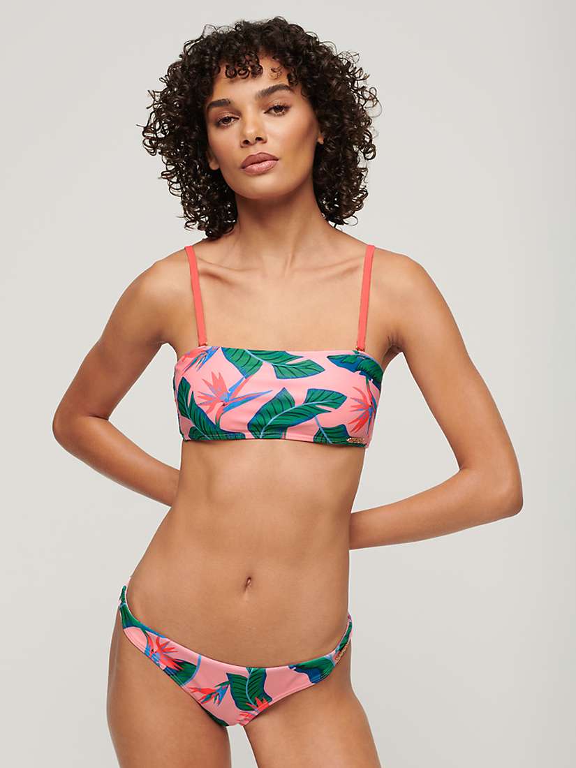 Buy Superdry Tropical Bandeau Bikini Top, Malibu Pink Paradise Online at johnlewis.com