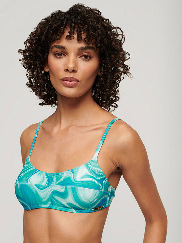 Superdry Bralette Bikini Top, Bali Blue Marble