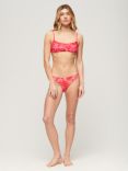 Superdry Print Bralette Bikini Top, Malibu Pink Marble