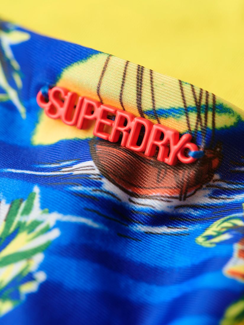 Superdry Tie Side Cheeky Bikini Briefs, Blue Dolphin Ocean, 10