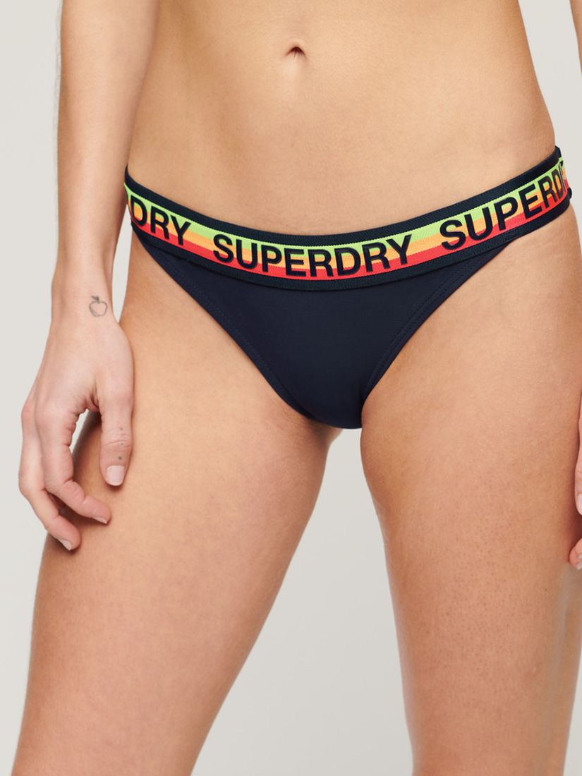 Superdry Logo Classic Bikini Briefs, Rich Navy, 8