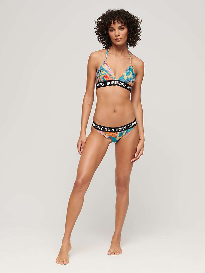 Buy Superdry Logo Triangle Bikini Top, Bali Blue Anemone Online at johnlewis.com