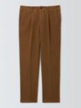 John Lewis Relaxed Fit Moleskin Cotton Blend Trousers, Dark Bronze