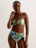 Ted Baker Chaturi Abstract Print Halterneck Bikini Top, Lime Green/Multi, Lime Green/Multi