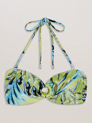 Ted Baker Chaturi Abstract Print Halterneck Bikini Top, Lime Green/Multi