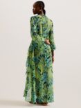 Ted Baker Ottley Abstract Print Cutout Maxi Beach Dress, Lime/Multi, Lime/Multi