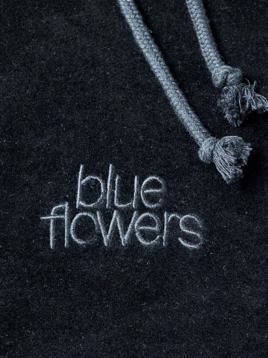 Blue Flowers Galactic Hoodie, Black, S