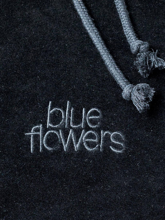 Blue Flowers Galactic Hoodie, Black
