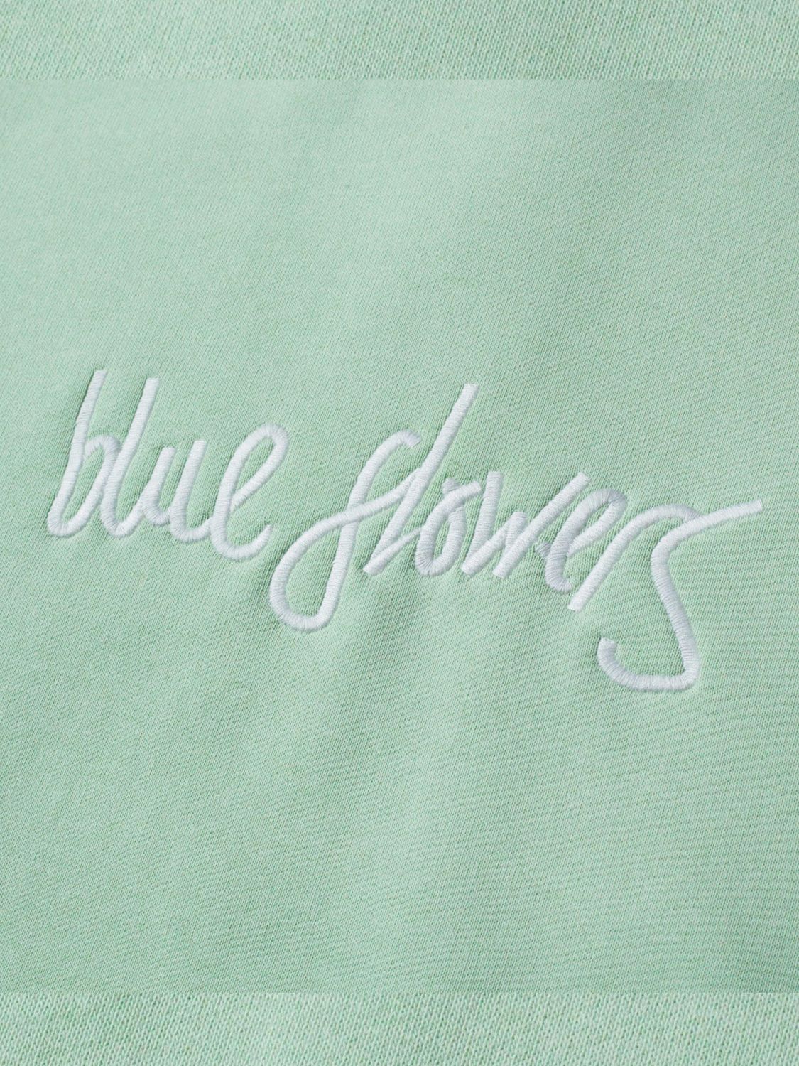 Blue Flowers Pencraft Sweatshirt, Mint Green, S