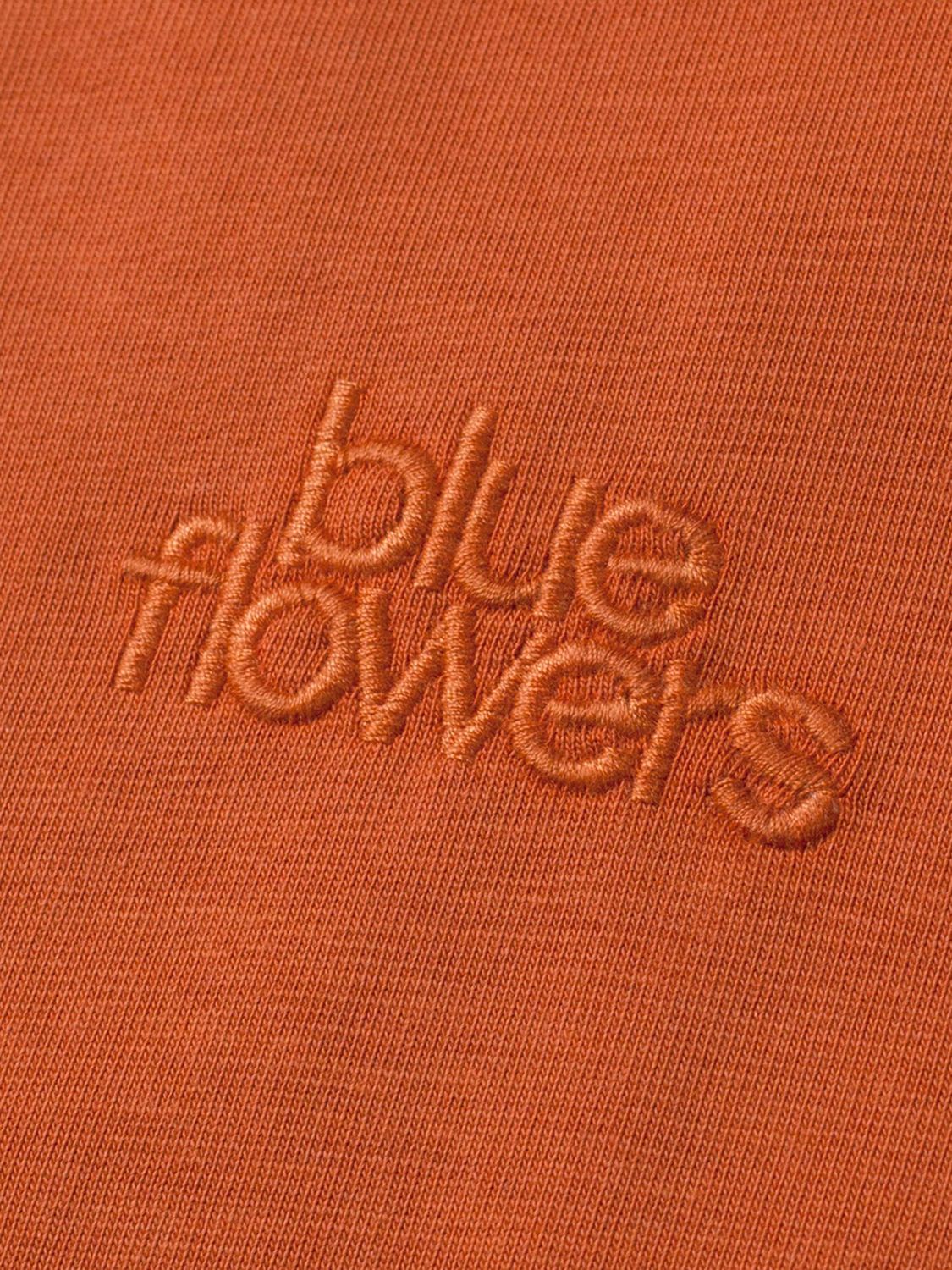 Blue Flowers Rumble T-Shirt, Dark Orange, L