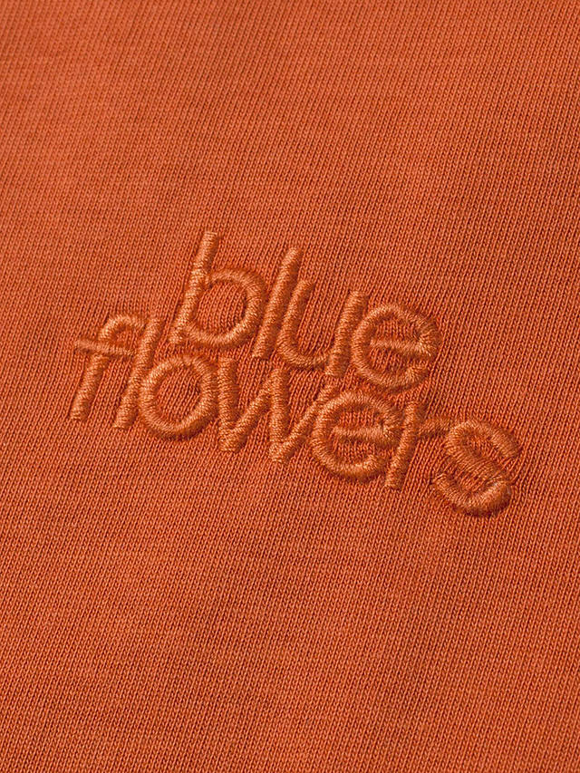 Blue Flowers Rumble T-Shirt, Dark Orange