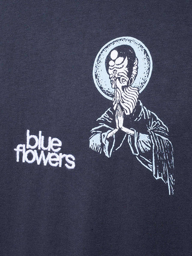 Blue Flowers Higher Power T-Shirt, Dark Grey