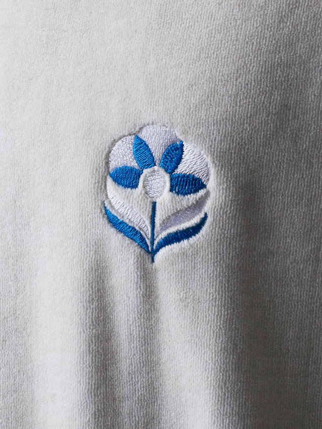 Blue Flowers Velour T-Shirt, Off White
