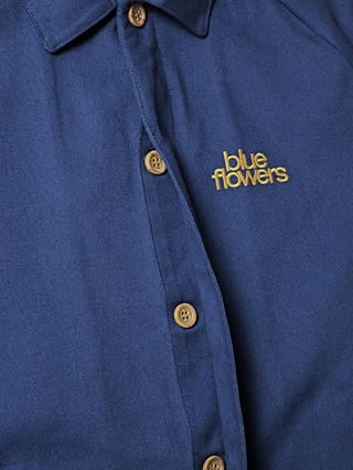 Blue Flowers Solaris Jacket, Dark Blue