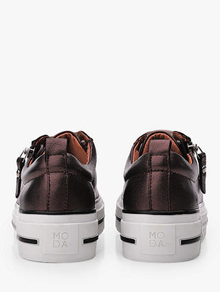 Moda in Pelle Filician Low Top Leather Trainers, Bronze
