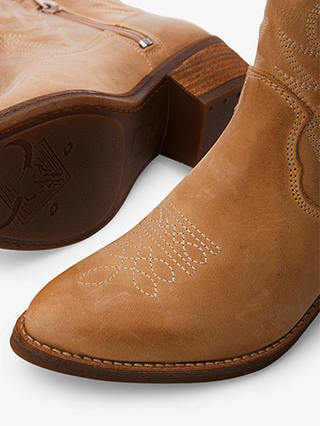 Moda in Pelle Bettsie Leather Cowboy Boots, Stone