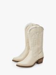 Moda in Pelle Fanntine Leather Cowboy Boots, Cream
