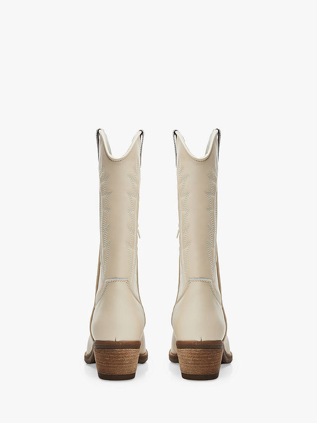 Moda in Pelle Fanntine Leather Cowboy Boots, Cream