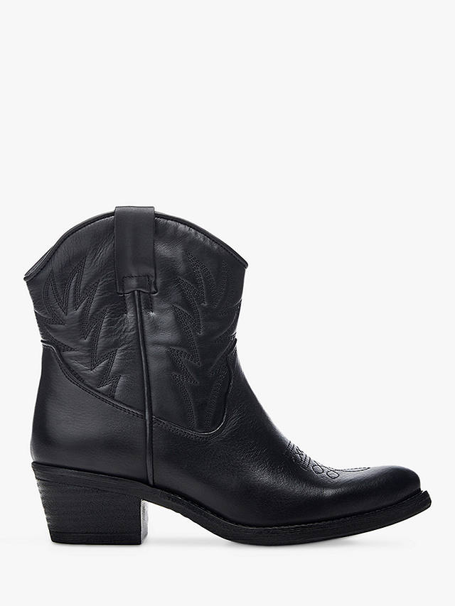 Moda in Pelle Bettsie Leather Cowboy Boots, Black
